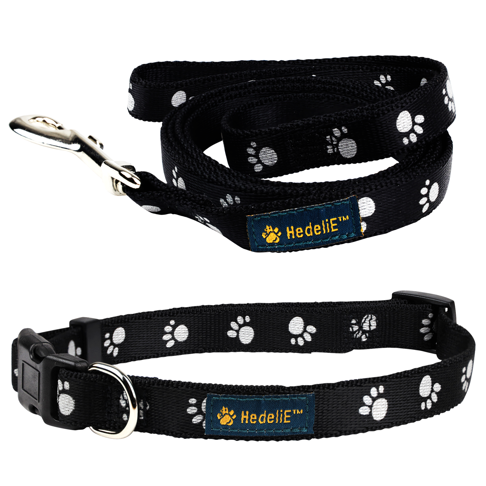 Reflective Nylon Dog Collar and Leash Set HedeliE