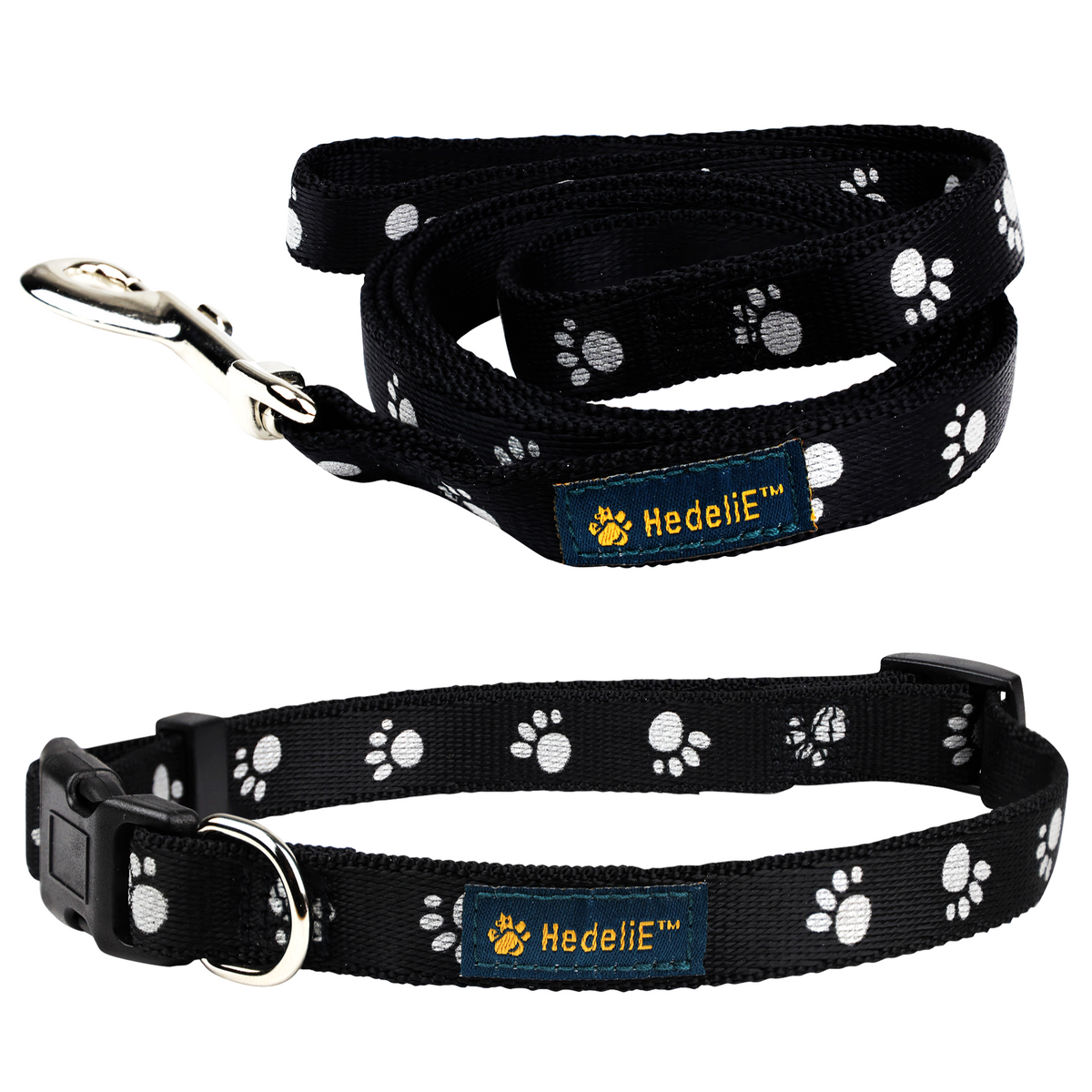 Reflective Nylon Dog Collar and Leash Set HedeliE