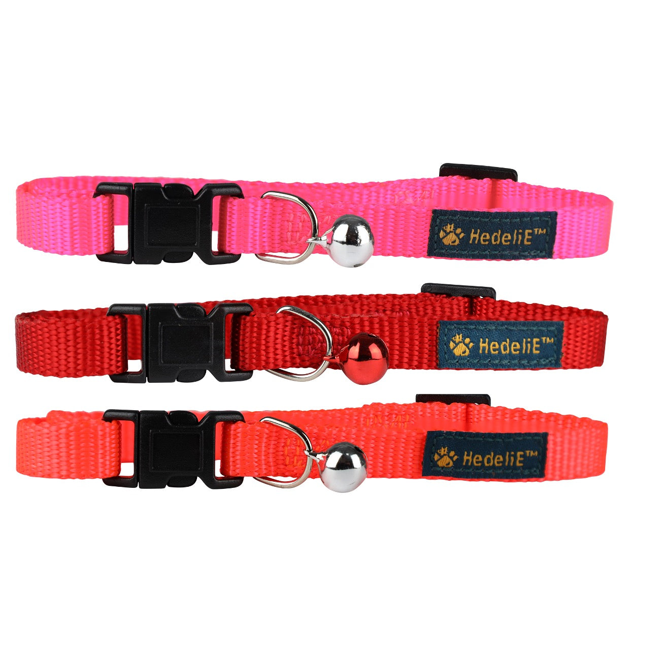 3-color Nylon Cat Collar Set (3 Pack) HedeliE